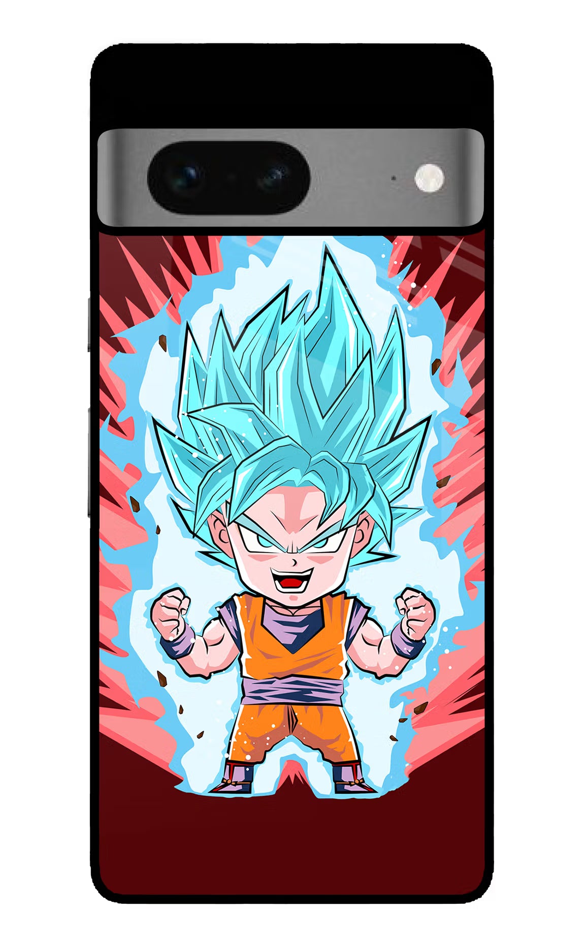 Goku Little Google Pixel 7 Glass Case Back Cover by Casekaro
