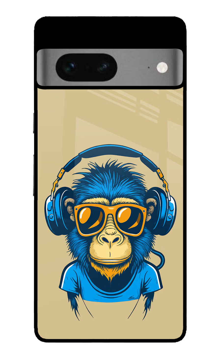 Monkey Headphone Google Pixel 7 Back Cover, Glass case