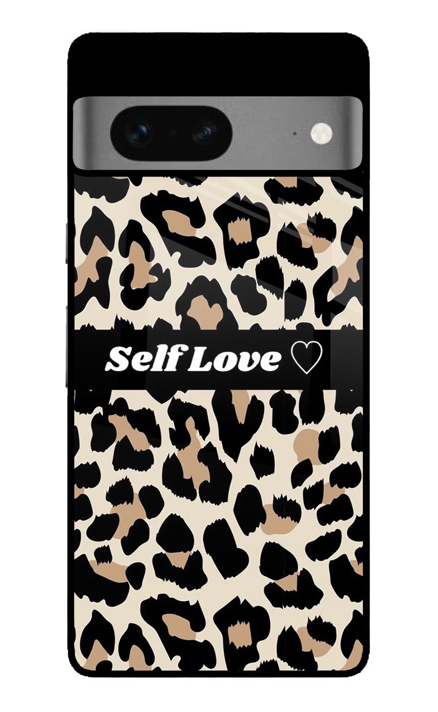 Leopard Print Self Love Google Pixel 7 Back Cover, Glass case