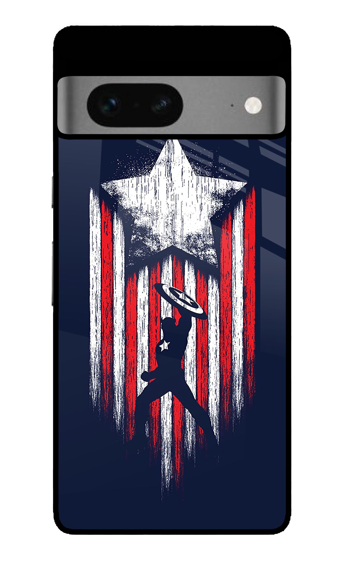 Captain America Marvel Art Google Pixel 7 Glass Case