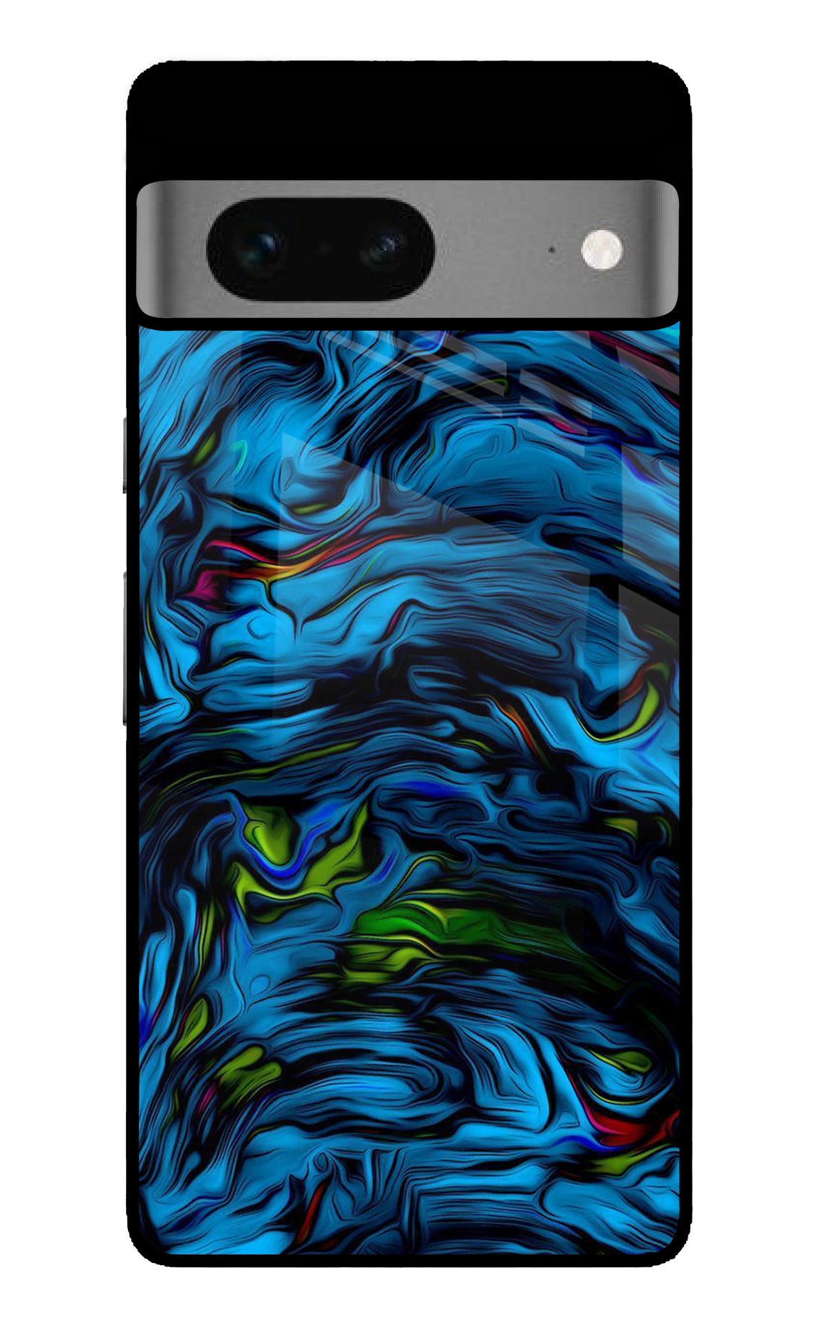 Dark Blue Abstract Google Pixel 7 Glass Case