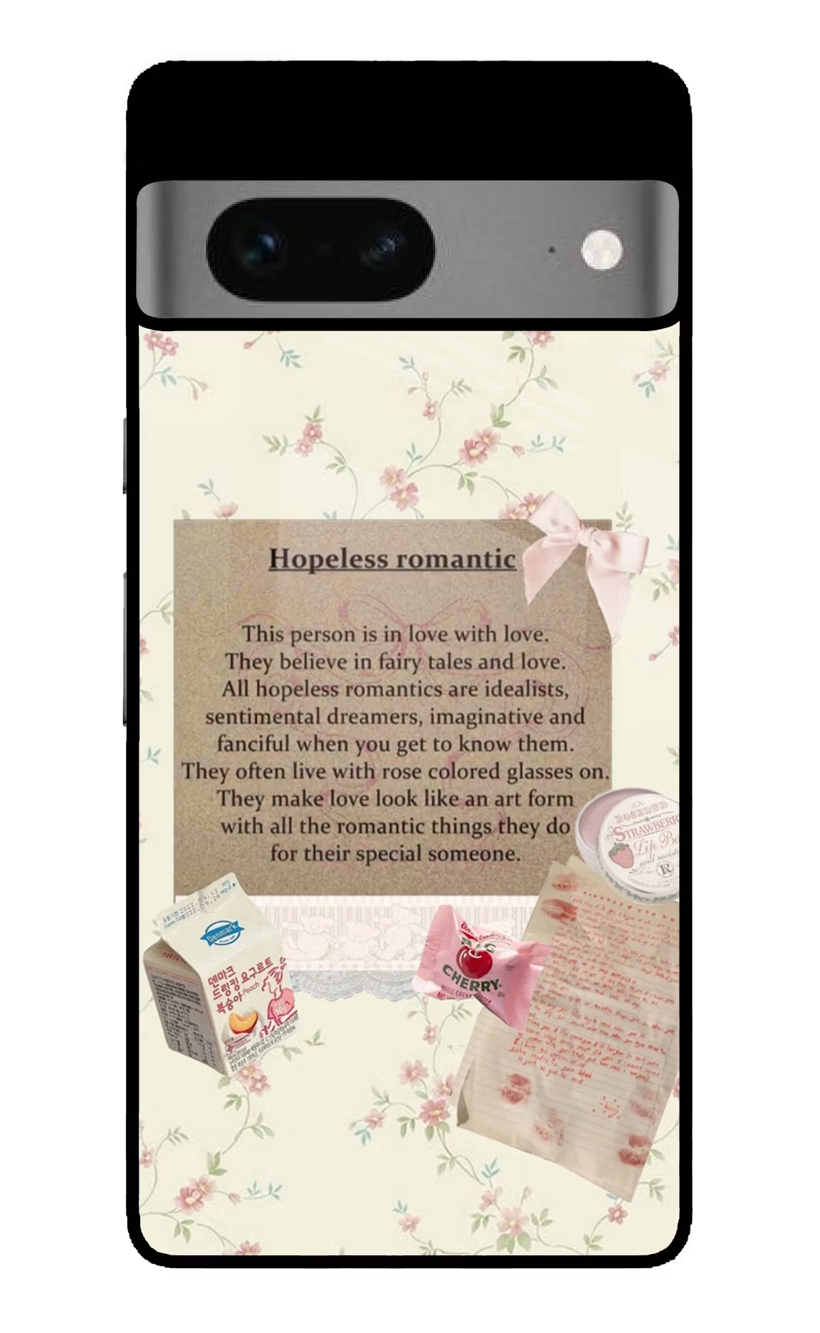 Hopeless Romantic Google Pixel 7 Glass Case Back Cover by Casekaro
