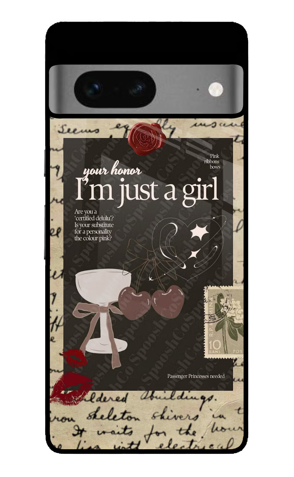I am just a girl Google Pixel 7 Glass Case Back Cover by Casekaro