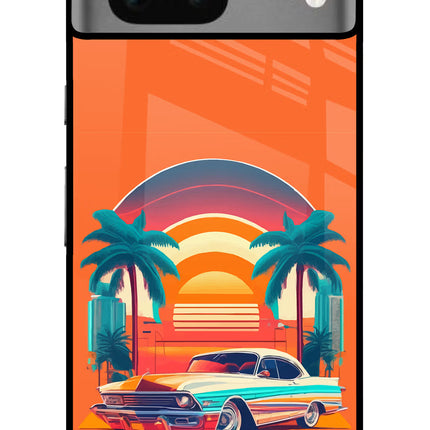 Palm Drive 80s Google Pixel 7 Glass Case