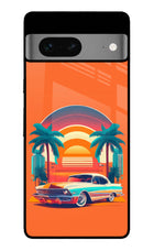 Palm Drive 80s Google Pixel 7 Glass Case