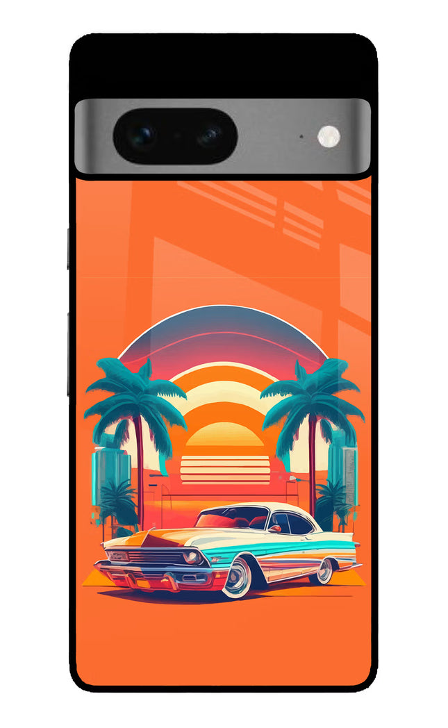 Palm Drive 80s Google Pixel 7 Glass Case