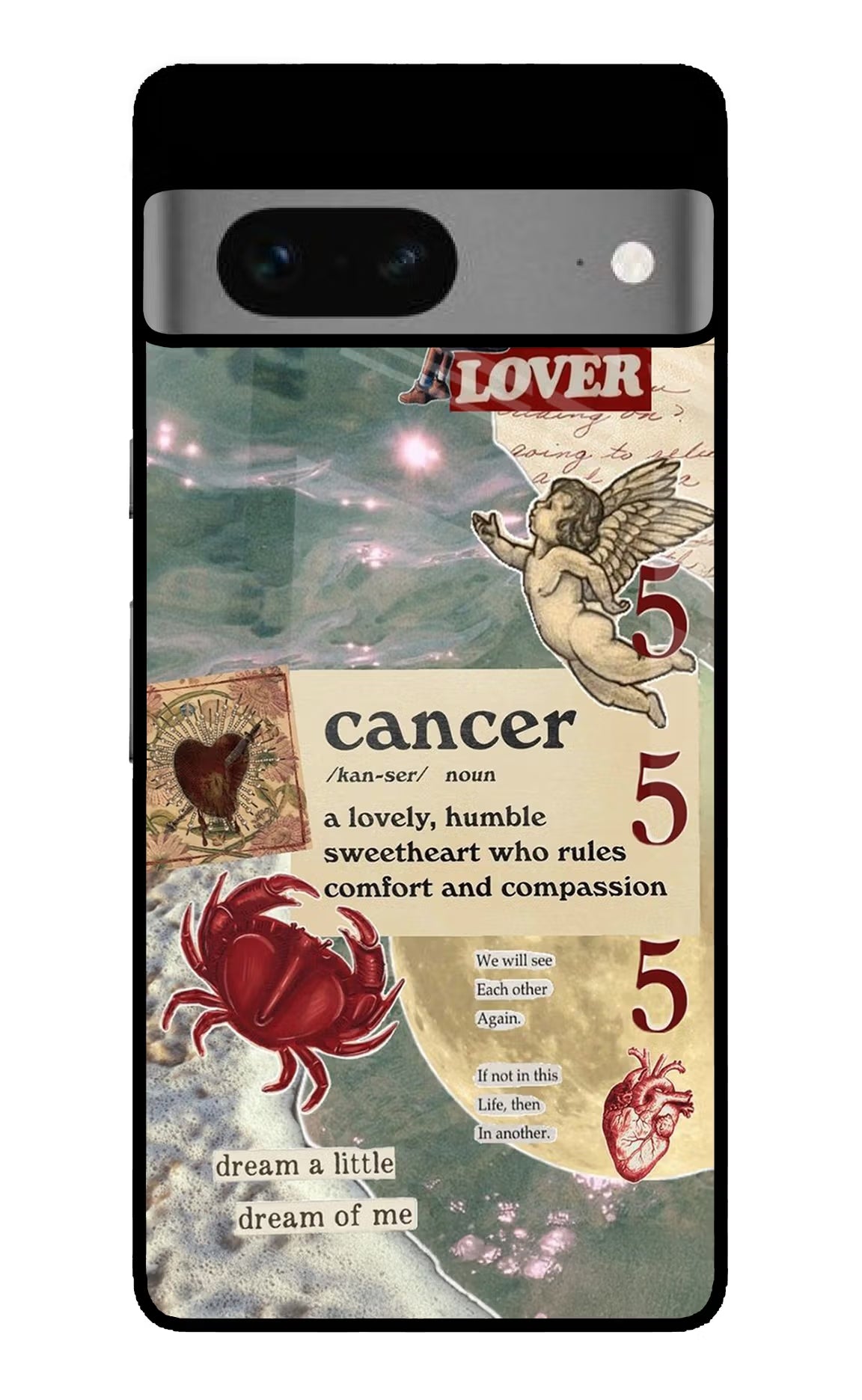 Cancer Zodiac Google Pixel 7 Glass Case Back Cover by Casekaro