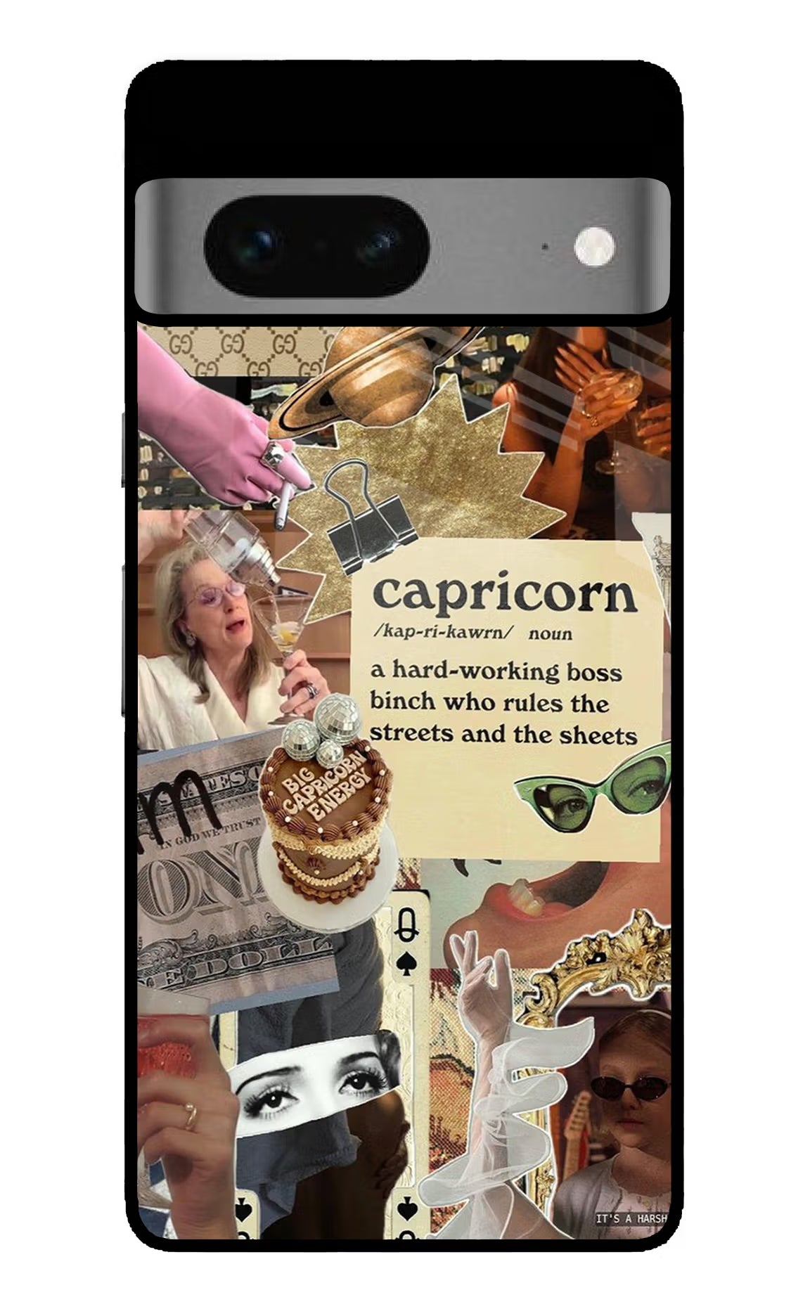 Capricorn Zodiac Google Pixel 7 Glass Case