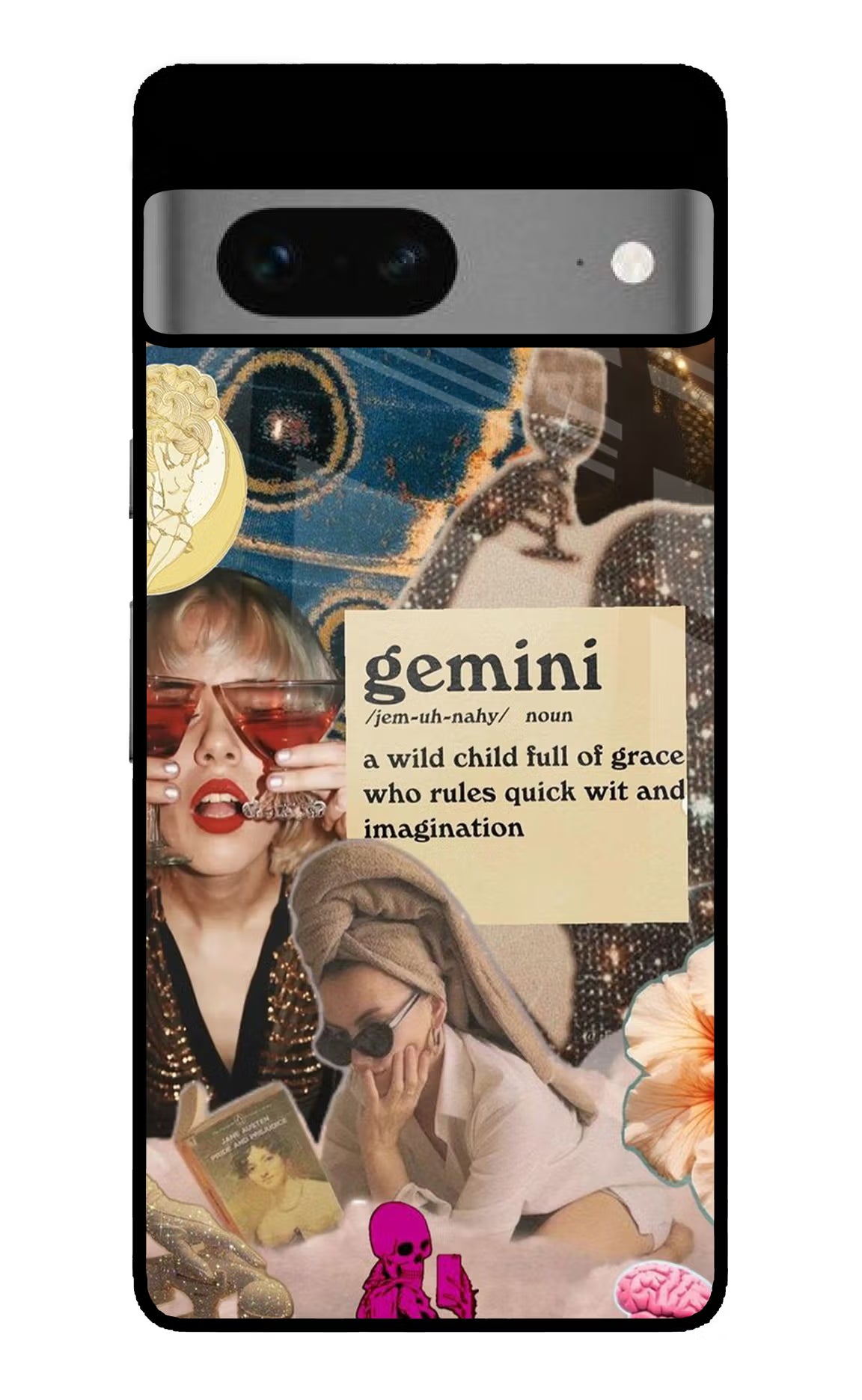 Gemini Zodiac Google Pixel 7 Glass Case Back Cover by Casekaro