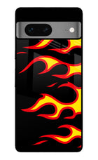 Side Sweep Flames Google Pixel 7 Glass Case