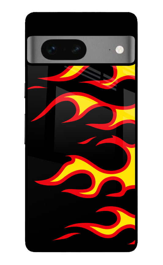 Side Sweep Flames Google Pixel 7 Glass Case