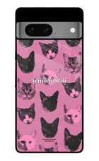 Pink Cats Google Pixel 7 Glass Case