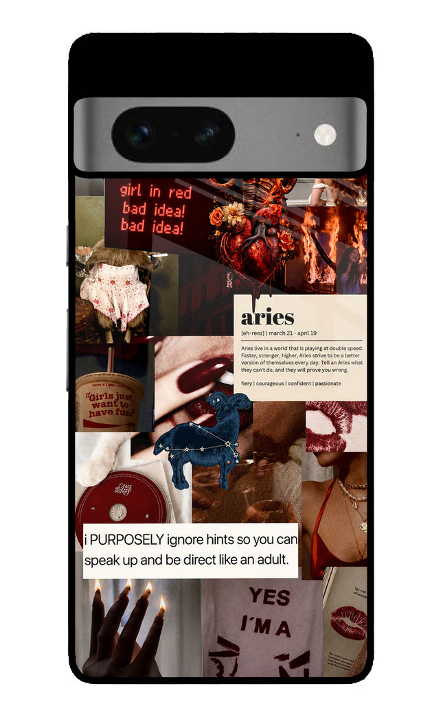 Zodiac Aries Google Pixel 7 Glass Case