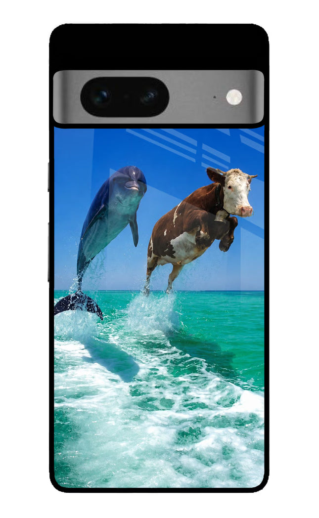 Dolphin vs Cow Google Pixel 7 Glass Case