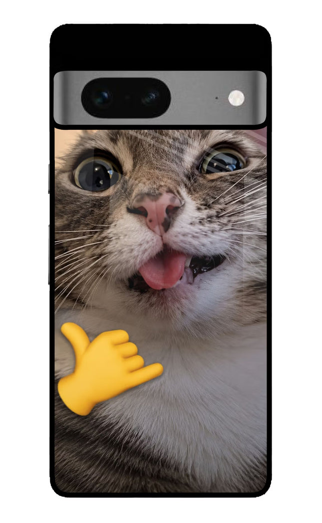 Silly Cat Call Google Pixel 7 Glass Case