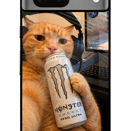 Gamer Cat Energy Google Pixel 7 Glass Case