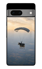 Skydiving Cow Google Pixel 7 Glass Case