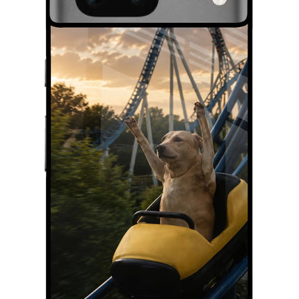Rollercoaster Dog Google Pixel 7 Glass Case
