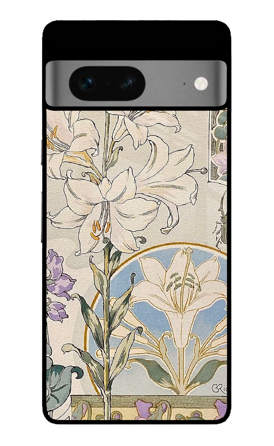 White Lily Google Pixel 7 Back Cover, Glass case