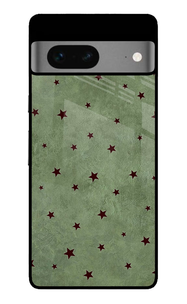 Green Stars Google Pixel 7 Glass Case