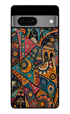 Folk Print Google Pixel 7 Glass Case