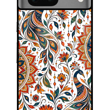 White Mayura Google Pixel 7 Glass Case
