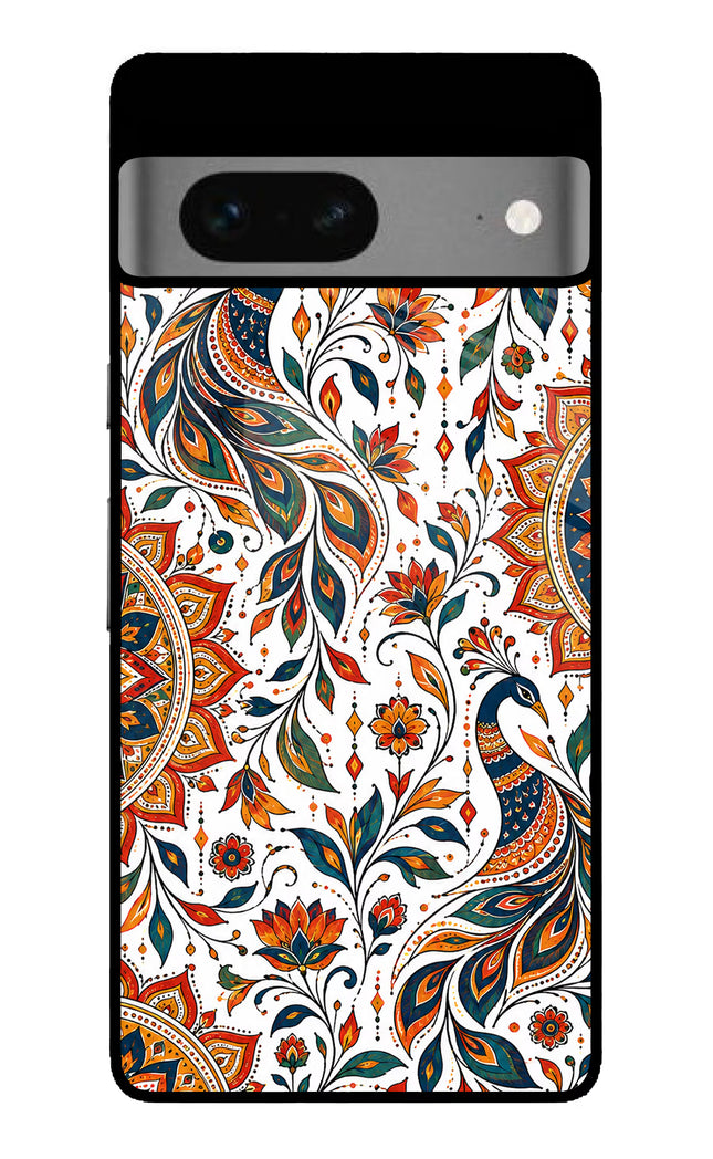 White Mayura Google Pixel 7 Glass Case