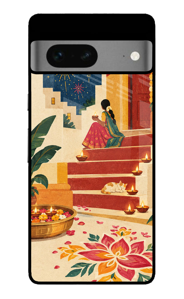 Diwali Rangoli Google Pixel 7 Glass Case