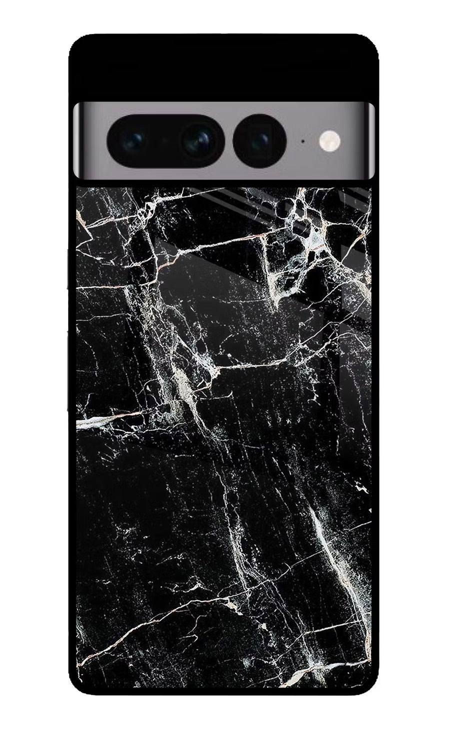 Black Marble Texture Google Pixel 7 Pro Back Cover, Glass case