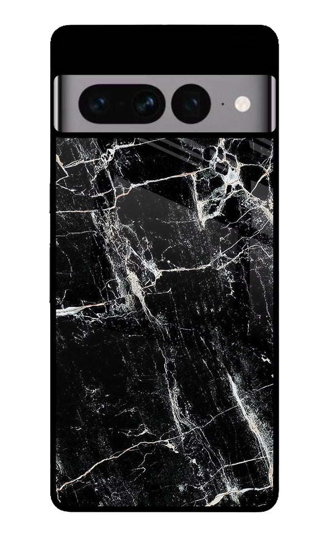 Black Marble Texture Google Pixel 7 Pro Glass Case