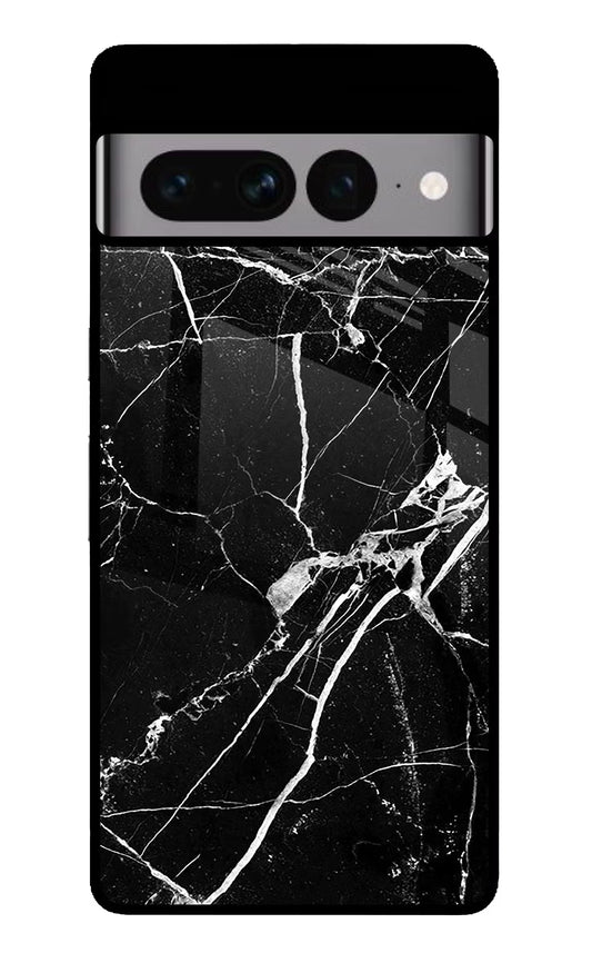 Black Marble Pattern Google Pixel 7 Pro Glass Case