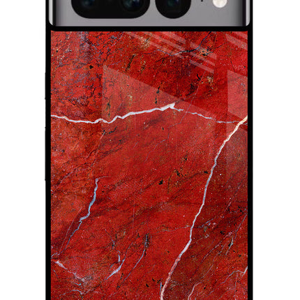 Red Marble Design Google Pixel 7 Pro Glass Case