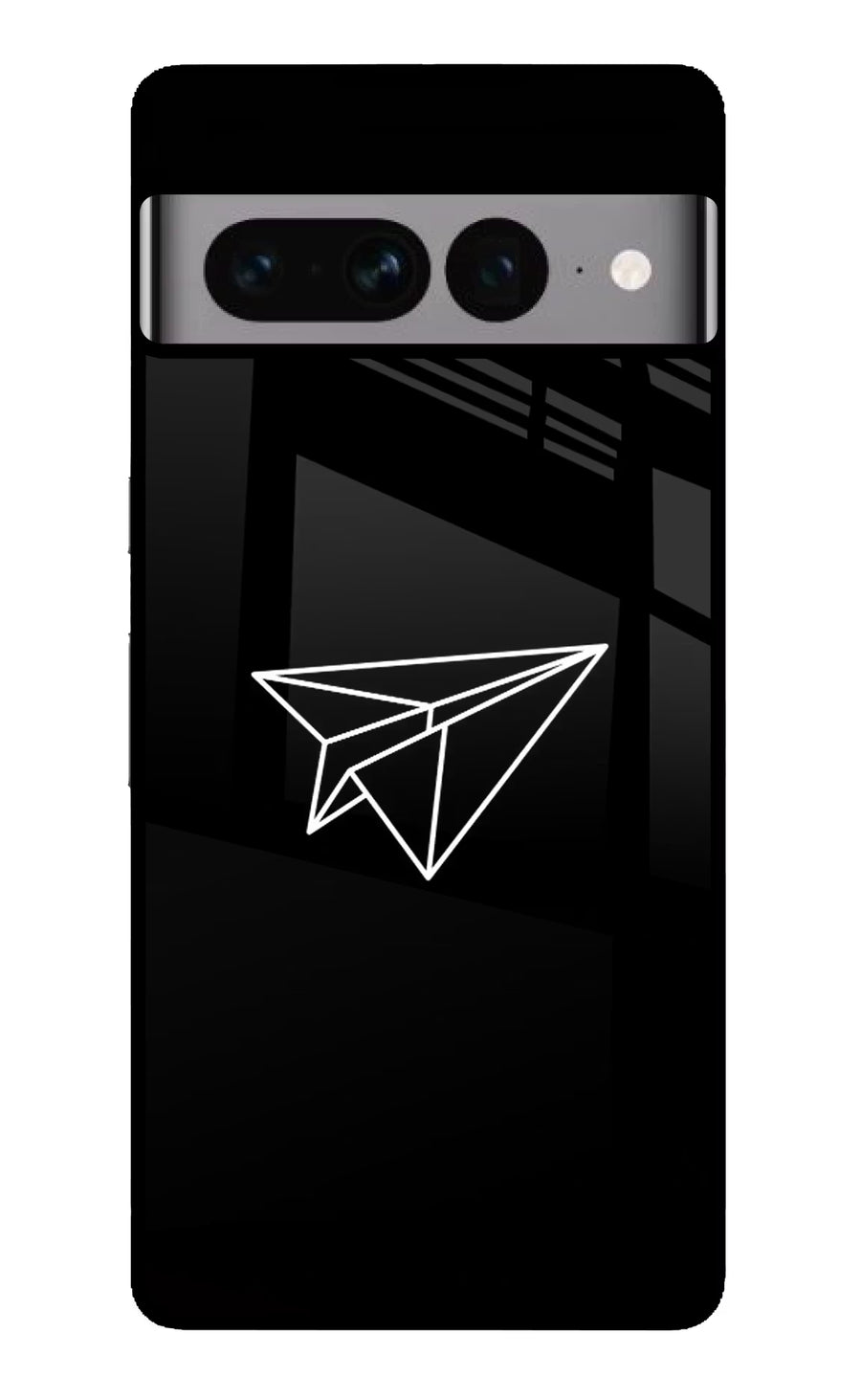 Paper Plane White Google Pixel 7 Pro Back Cover, Glass case
