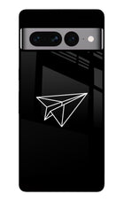 Paper Plane White Google Pixel 7 Pro Glass Case