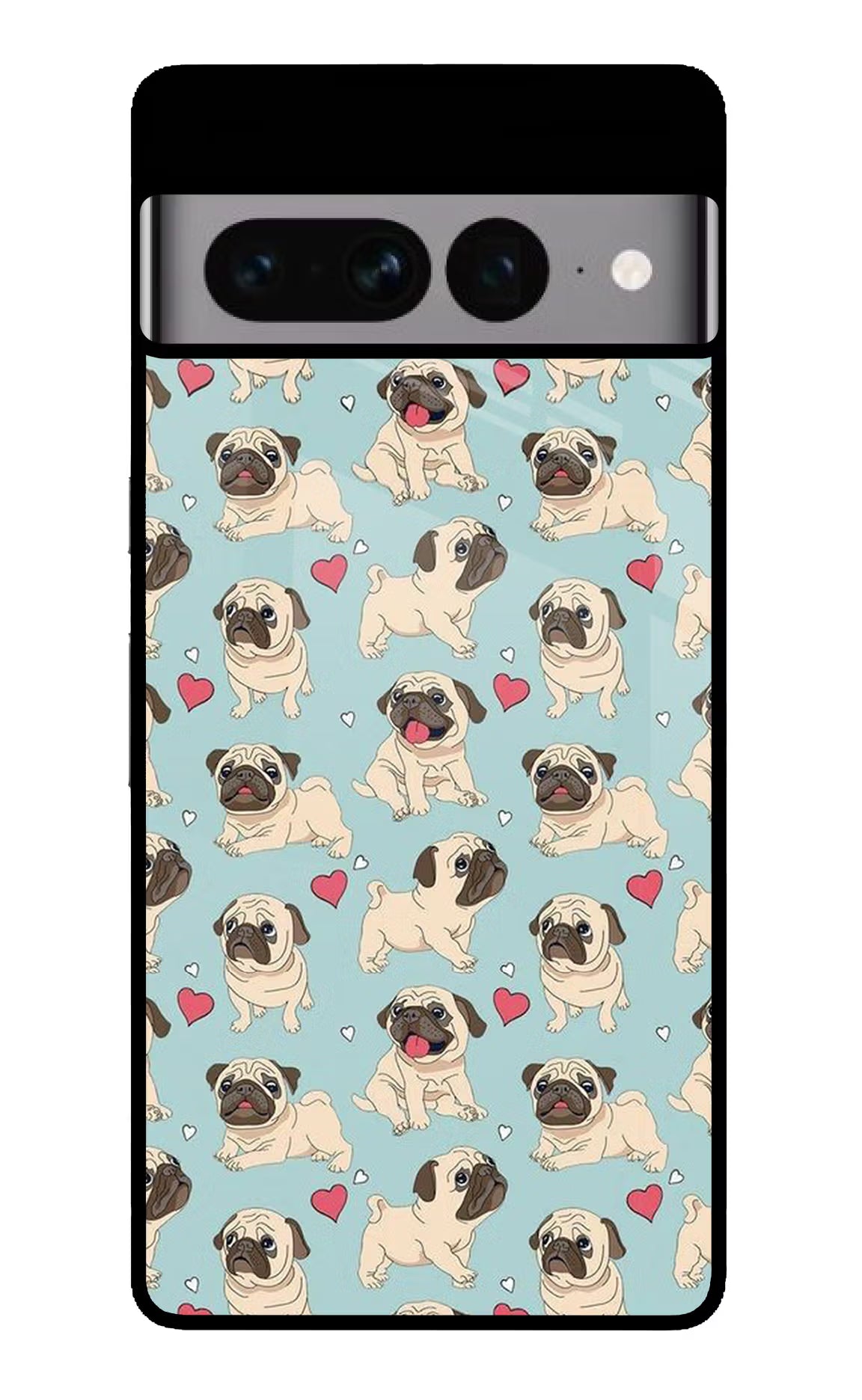 Pug Dog Google Pixel 7 Pro Glass Case Back Cover by Casekaro