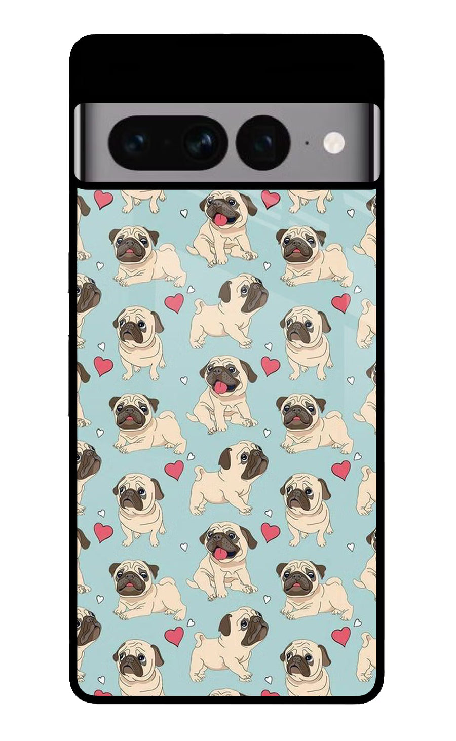 Pug Dog Google Pixel 7 Pro Back Cover, Glass case