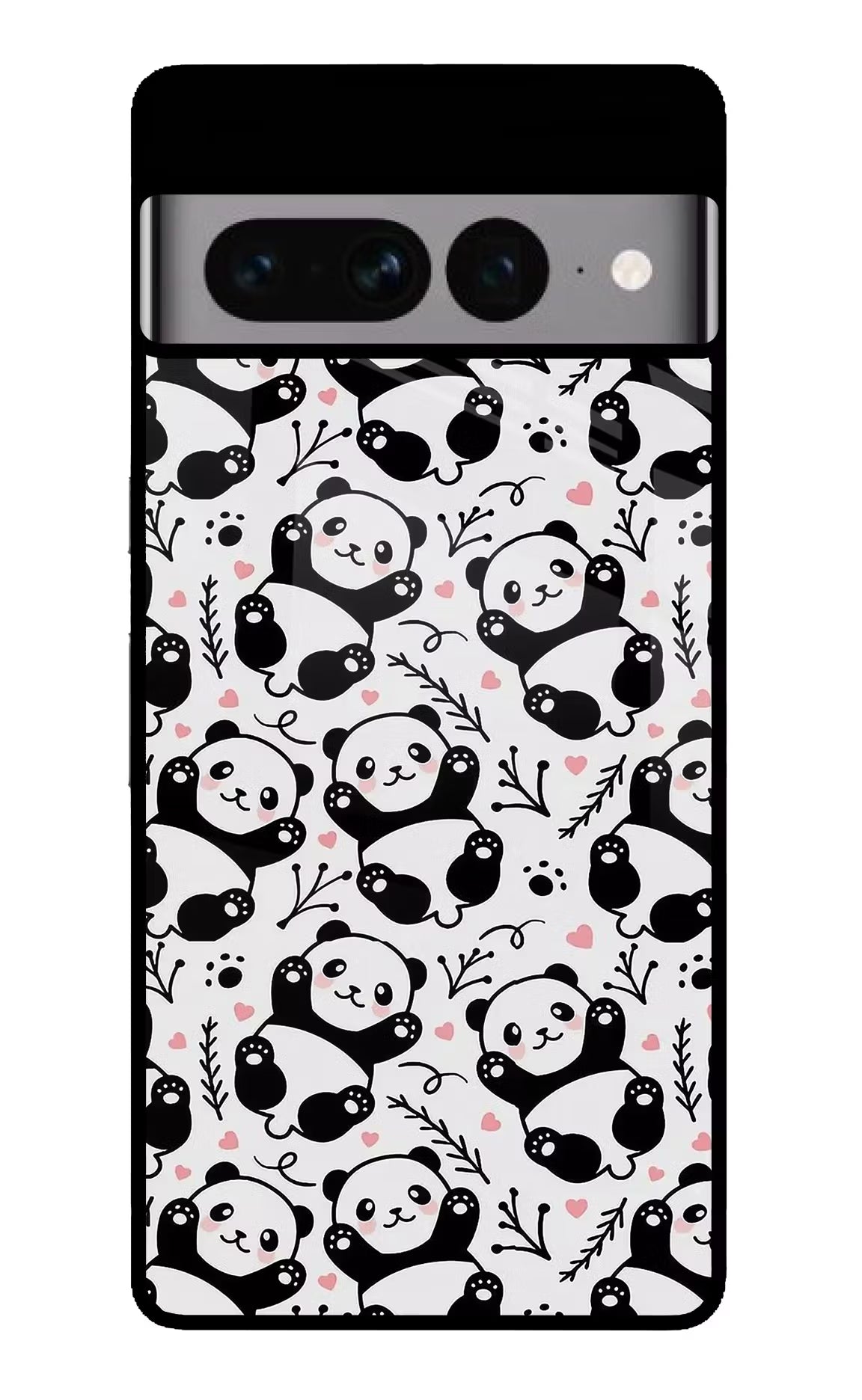 Cute Panda Google Pixel 7 Pro Glass Case Back Cover by Casekaro