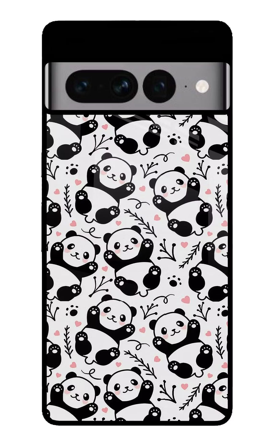 Cute Panda Google Pixel 7 Pro Back Cover, Glass case