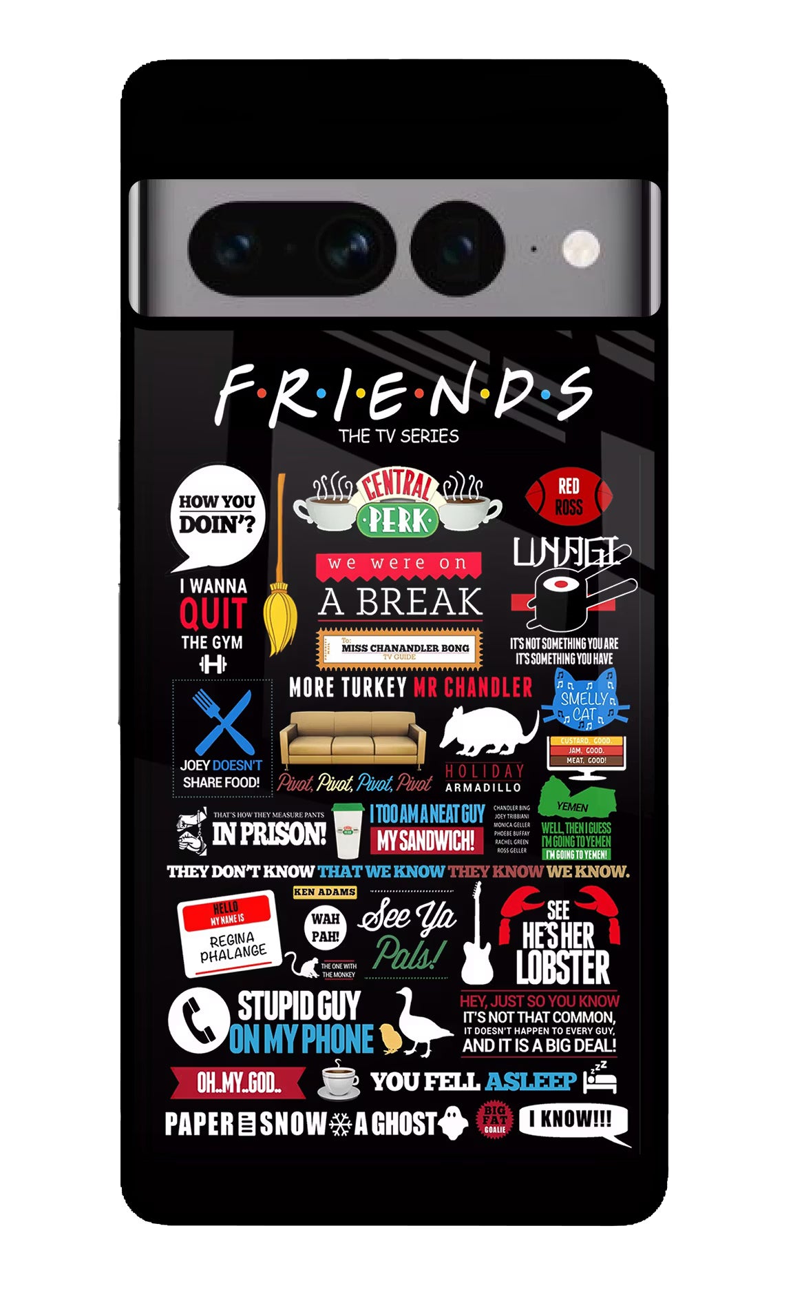 FRIENDS Google Pixel 7 Pro Glass Case Back Cover by Casekaro