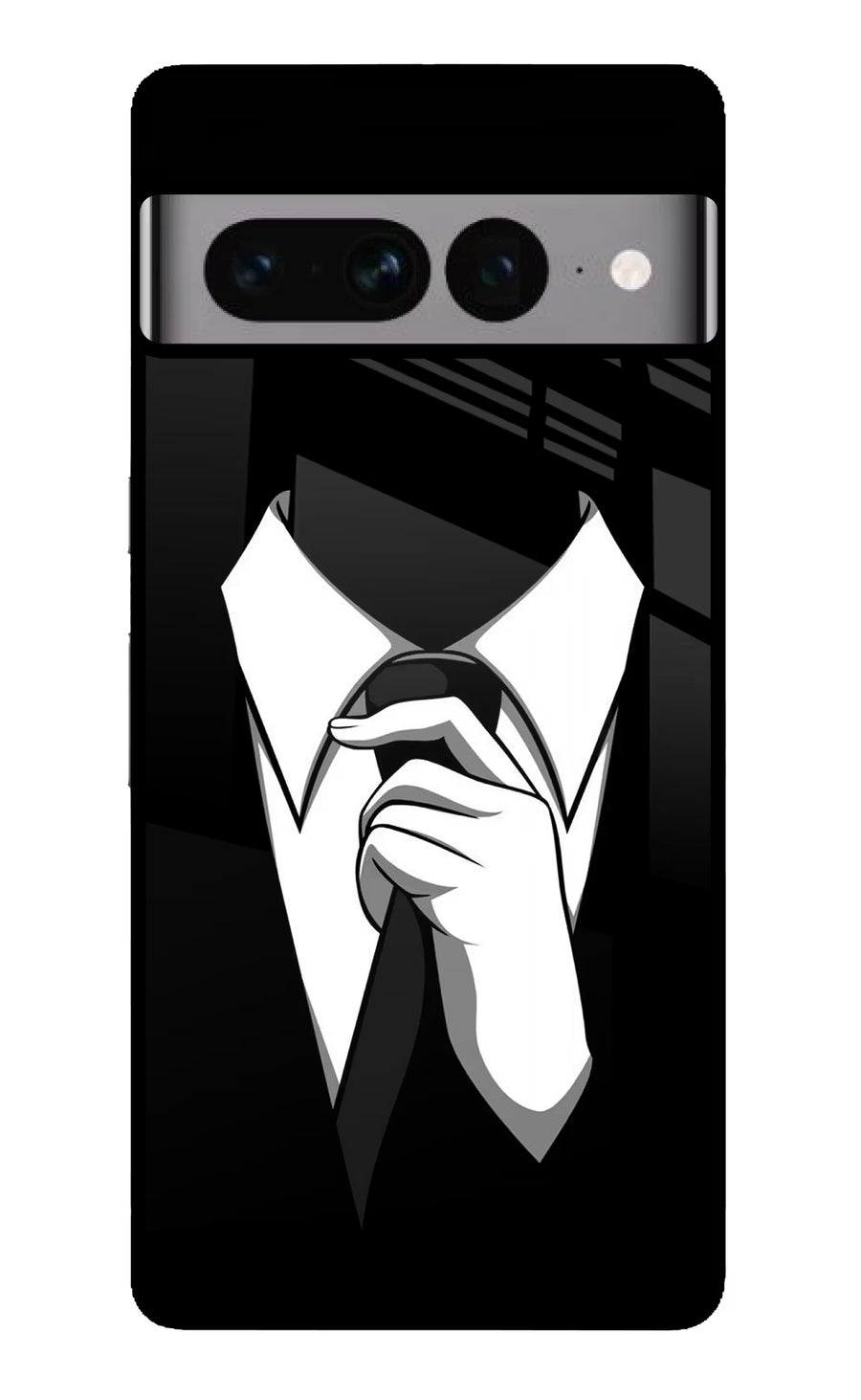 Black Tie Google Pixel 7 Pro Back Cover, Glass case