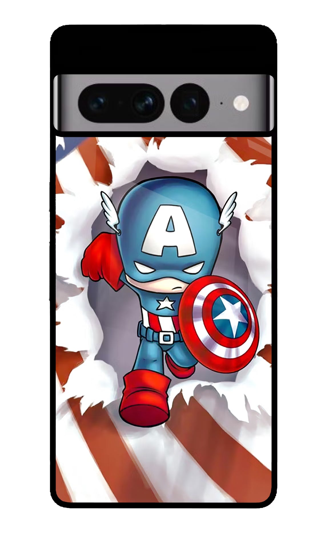 Captain America Google Pixel 7 Pro Glass Case Back Cover by Casekaro
