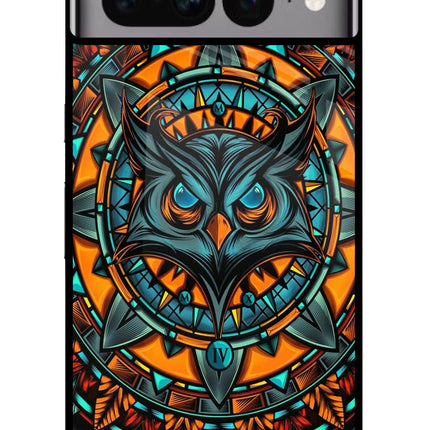 Angry Owl Art Google Pixel 7 Pro Glass Case Back Cover by Casekaro