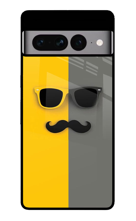 Sunglasses with Mustache Google Pixel 7 Pro Glass Case