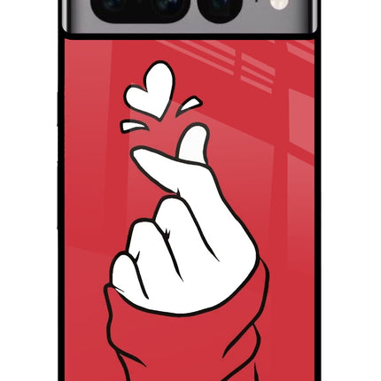 Korean Love Sign Google Pixel 7 Pro Glass Case Back Cover by Casekaro