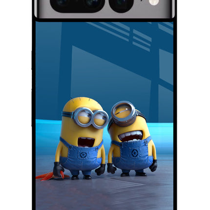 Minion Laughing Google Pixel 7 Pro Glass Case Back Cover by Casekaro