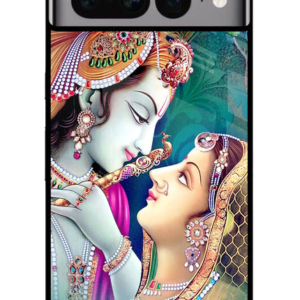 Lord Radha Krishna Google Pixel 7 Pro Glass Case Back Cover by Casekaro