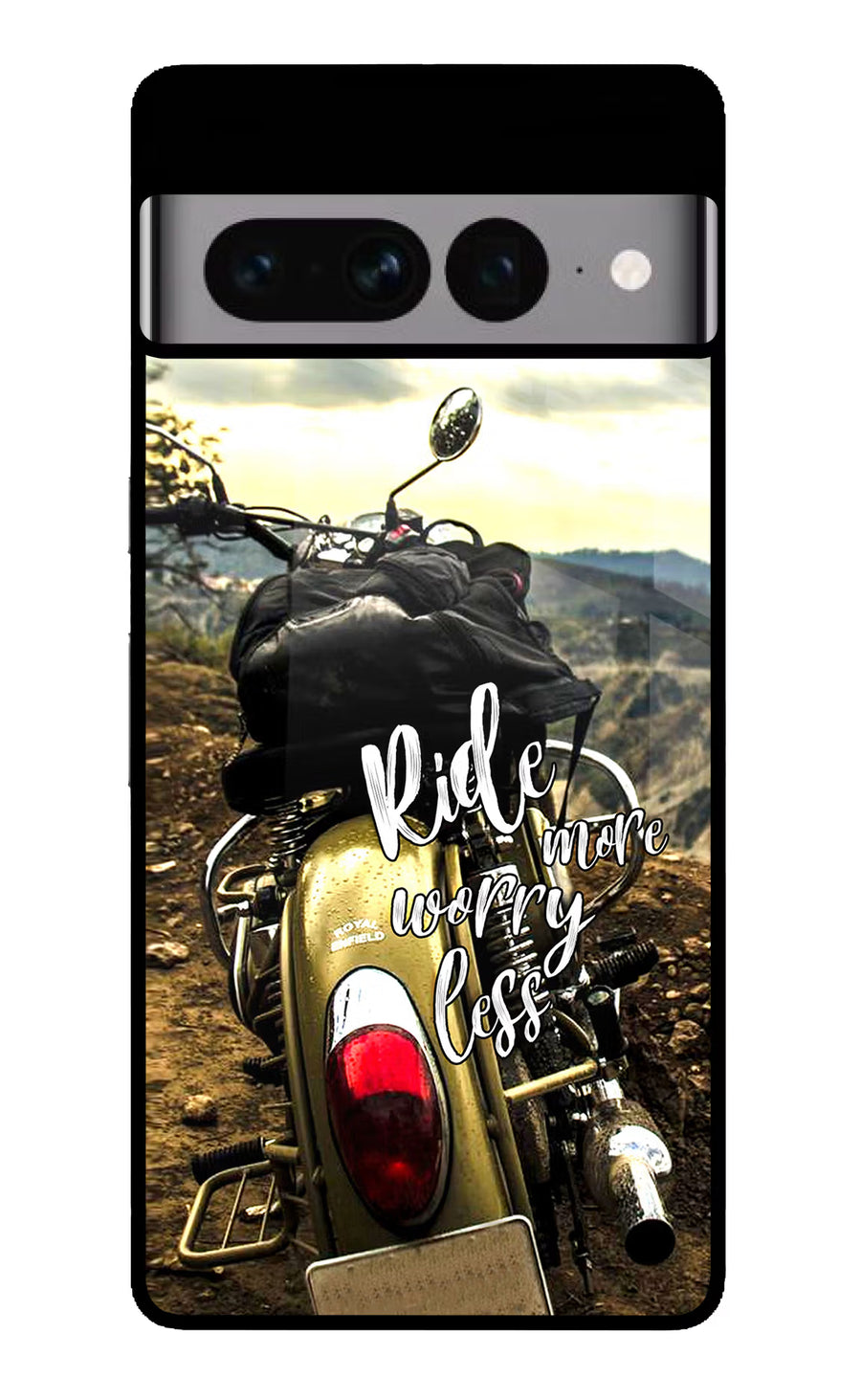 Ride More Worry Less Google Pixel 7 Pro Back Cover, Glass case
