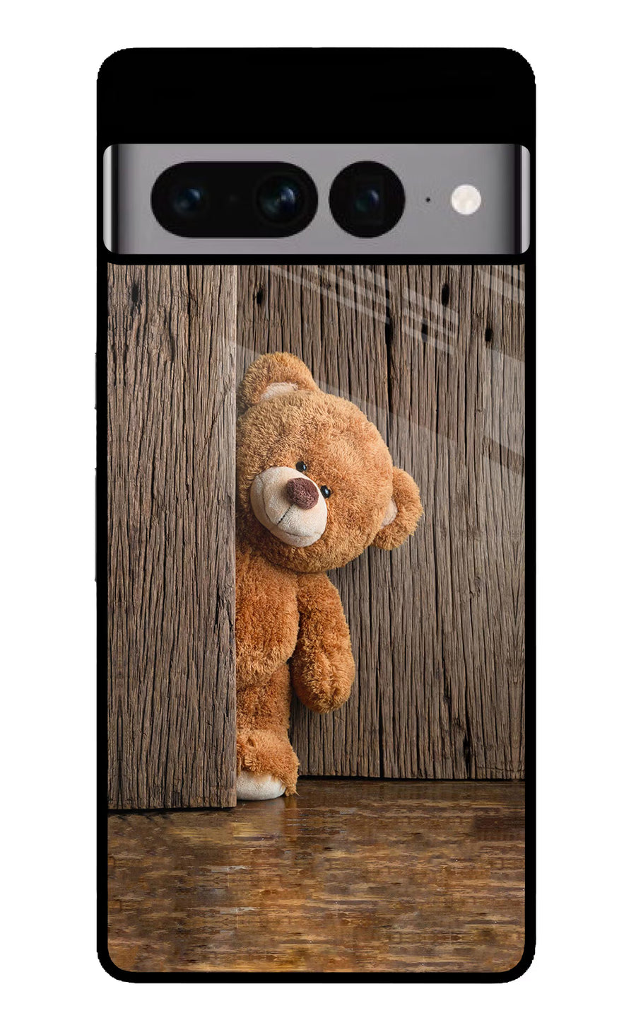 Teddy Wooden Google Pixel 7 Pro Back Cover, Glass case