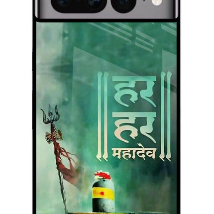 Har Har Mahadev Shivling Google Pixel 7 Pro Glass Case Back Cover by Casekaro