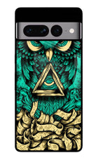 Green Owl Google Pixel 7 Pro Glass Case